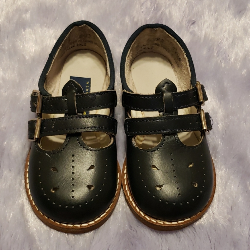 Amilio leather double buckle Mary Jane